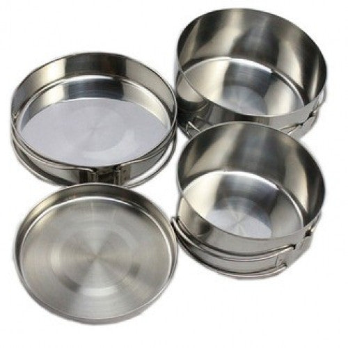 Stainless Steel Camping Hiking Picnic Backpacking Cookware Pot Pan Set- 4pcs/Set